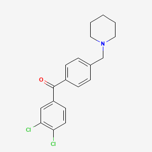 B1613080 3,4-Dichloro-4'-piperidinomethyl benzophenone CAS No. 898775-59-2