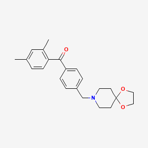 molecular formula C23H27NO3 B1613082 2,4-二甲基-4'-[8-(1,4-二氧杂-8-氮杂螺[4.5]癸基)甲基]苯并苯酮 CAS No. 898757-90-9