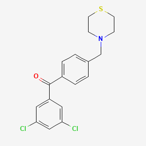 B1613084 3,5-Dichloro-4'-thiomorpholinomethyl benzophenone CAS No. 898783-18-1