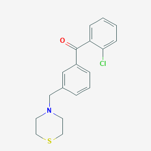 molecular formula C18H18ClNOS B1613097 2-氯-3'-硫代吗啉甲基二苯甲酮 CAS No. 898763-37-6