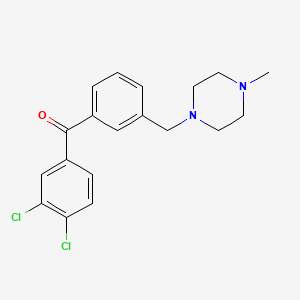 molecular formula C19H20Cl2N2O B1613100 3,4-二氯-3'-(4-甲基哌嗪甲基)苯甲酮 CAS No. 898789-27-0