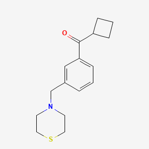 molecular formula C16H21NOS B1613101 Cyclobutyl 3-(thiomorpholinomethyl)phenyl ketone CAS No. 898788-08-4