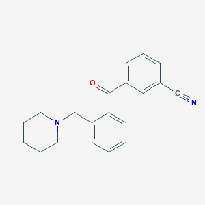 molecular formula C20H20N2O B1613102 3'-Cyano-2-piperidinomethyl benzophenone CAS No. 898751-86-5