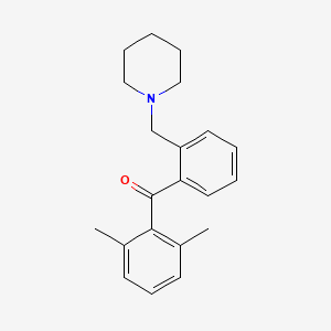 molecular formula C21H25NO B1613103 2,6-二甲基-2'-哌啶甲基二苯甲酮 CAS No. 898773-30-3