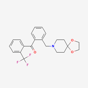 molecular formula C22H22F3NO3 B1613108 2-[8-(1,4-Dioxa-8-azaspiro[4.5]decyl)methyl]-2'-trifluorobenzophenone CAS No. 898756-27-9