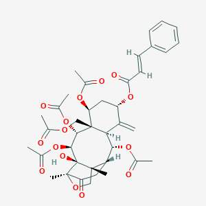 molecular formula C39H46O15 B161312 [(1R,2R,3S,4R,5R,6S,8S,10R,11R,12R,15S)-3,4,6,11-Tetraacetyloxy-5-(acetyloxymethyl)-2-hydroxy-1,15-dimethyl-9-methylidene-14-oxo-16-oxatetracyclo[10.5.0.02,15.05,10]heptadecan-8-yl] (E)-3-phenylprop-2-enoate CAS No. 219749-76-5