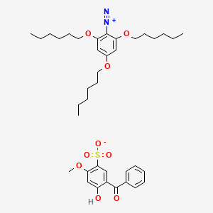 B1613126 2,4,6-Tris(hexyloxy)benzenediazonium 5-benzoyl-4-hydroxy-2-methoxybenzenesulfonate CAS No. 220476-38-0