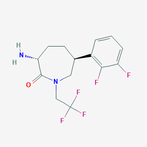 molecular formula C14H15F5N2O B1613158 (3R,6S)-3-氨基-6-(2,3-二氟苯基)-1-(2,2,2-三氟乙基)氮杂七环-2-酮 CAS No. 781650-41-7