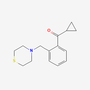 molecular formula C15H19NOS B1613166 Cyclopropyl 2-(thiomorpholinomethyl)phenyl ketone CAS No. 898782-52-0
