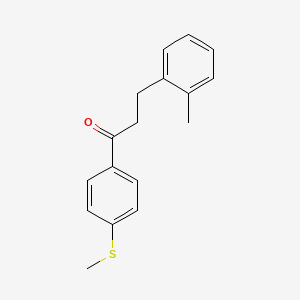 molecular formula C17H18OS B1613169 3-(2-Methylphenyl)-4'-thiomethylpropiophenone CAS No. 898789-36-1