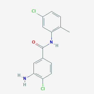 molecular formula C14H12Cl2N2O B1613217 3-amino-4-chloro-N-(5-chloro-2-methylphenyl)benzamide CAS No. 42487-07-0