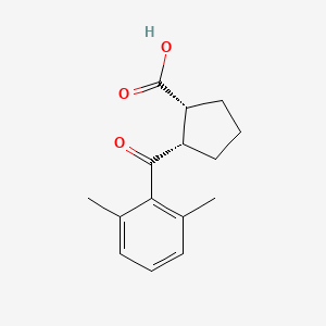 molecular formula C15H18O3 B1613223 反式-2-(2,6-二甲基苯甲酰)环戊烷-1-羧酸 CAS No. 733740-20-0