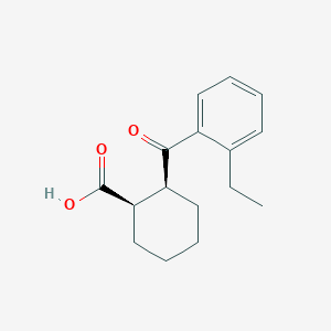 molecular formula C16H20O3 B1613224 cis-2-(2-Ethylbenzoyl)cyclohexane-1-carboxylic acid CAS No. 733742-64-8