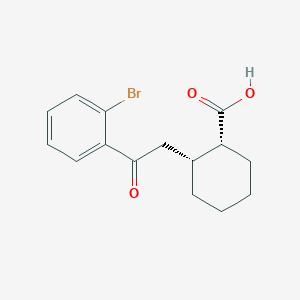 molecular formula C15H17BrO3 B1613225 cis-2-[2-(2-Bromophenyl)-2-oxoethyl]cyclohexane-1-carboxylic acid CAS No. 736136-44-0