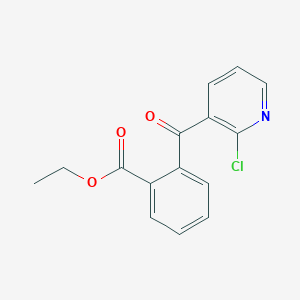 molecular formula C15H12ClNO3 B1613231 2-氯-3-(2-乙氧羰基苯甲酰)吡啶 CAS No. 890100-43-3