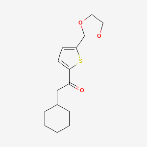 Cyclohexylmethyl 5-(1,3-dioxolan-2-YL)-2-thienyl ketone