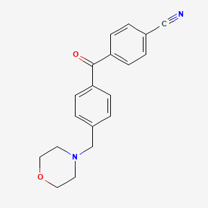 molecular formula C19H18N2O2 B1613247 4-Cyano-4'-morpholinomethyl benzophenone CAS No. 898769-78-3