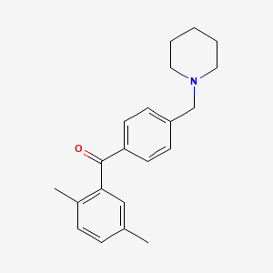 molecular formula C21H25NO B1613249 2,5-二甲基-4'-哌啶甲基苯甲酮 CAS No. 898775-05-8