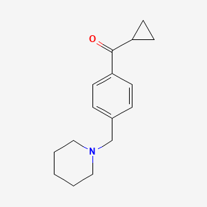 molecular formula C16H21NO B1613251 Cyclopropyl 4-(piperidinomethyl)phenyl ketone CAS No. 898775-71-8
