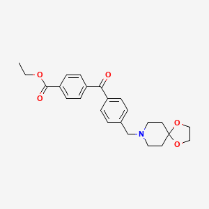 molecular formula C24H27NO5 B1613254 4-Carboethoxy-4'-[8-(1,4-dioxa-8-azaspiro[4.5]decyl)methyl]benzophenone CAS No. 898757-70-5