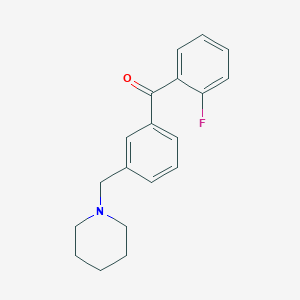 molecular formula C19H20FNO B1613261 2-Fluoro-3'-piperidinomethyl benzophenone CAS No. 898793-32-3