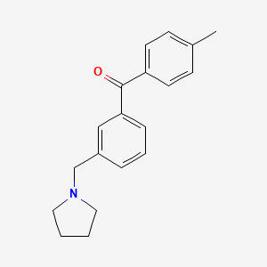 molecular formula C19H21NO B1613262 4'-Methyl-3-pyrrolidinomethyl benzophenone CAS No. 898793-97-0