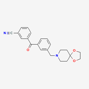 molecular formula C22H22N2O3 B1613264 3-氰基-3'-[1,4-二氧杂-8-氮杂螺[4.5]癸-8-基甲基]苯甲酮 CAS No. 898761-50-7