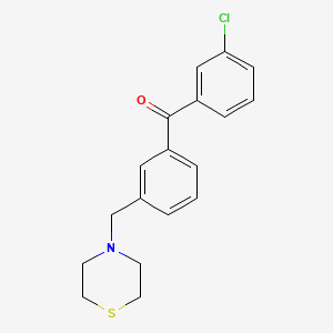molecular formula C18H18ClNOS B1613267 3-Chloro-3'-thiomorpholinomethyl benzophenone CAS No. 898763-03-6