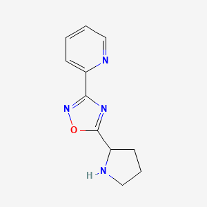 molecular formula C11H12N4O B1613296 2-(5-Pyrrolidin-2-YL-[1,2,4]oxadiazol-3-YL)-pyridine CAS No. 885277-84-9