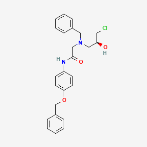 molecular formula C25H27ClN2O3 B1613304 (S)-2-[Benzyl-(3-chloro-2-hydroxypropyl)amino]-N-(4-benzyloxyphenyl)acetamide CAS No. 777934-41-5