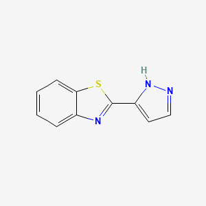 molecular formula C10H7N3S B1613307 2-(1H-Pyrazol-5-yl)benzo[d]thiazole CAS No. 256414-72-9