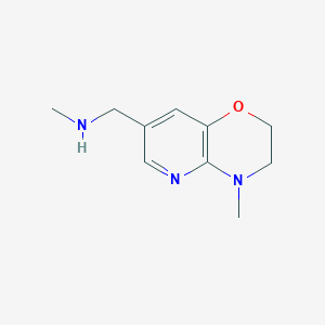 molecular formula C10H15N3O B1613311 N-甲基(4-甲基-3,4-二氢-2H-吡啶并[3,2-B][1,4]恶嗪-7-基)甲胺 CAS No. 921938-85-4