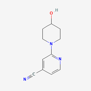 molecular formula C11H13N3O B1613319 2-(4-Hydroxypiperidin-1-yl)isonicotinonitrile CAS No. 939986-84-2