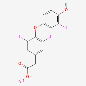 molecular formula C14H8I3KO4 B1613337 Potassium 4-(4-hydroxy-3-iodophenoxy)-3,5-diiodophenylacetate CAS No. 40993-15-5