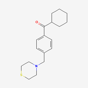 B1613349 Cyclohexyl 4-(thiomorpholinomethyl)phenyl ketone CAS No. 898783-34-1