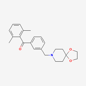 molecular formula C23H27NO3 B1613356 2,6-Dimethyl-3'-[1,4-dioxa-8-azaspiro[4.5]decan-8-ylmethyl]benzophenone CAS No. 898761-87-0