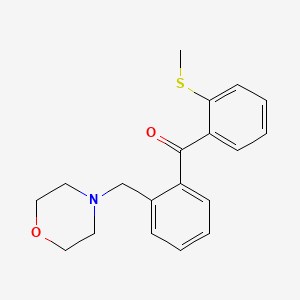 molecular formula C19H21NO2S B1613365 2-Morpholinomethyl-2'-thiomethylbenzophenone CAS No. 898750-23-7