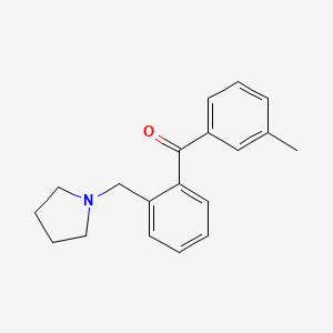 molecular formula C19H21NO B1613369 3'-Methyl-2-pyrrolidinomethyl benzophenone CAS No. 898774-05-5