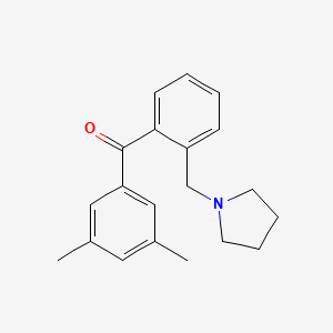 molecular formula C20H23NO B1613370 3',5'-Dimethyl-2-pyrrolidinomethyl benzophenone CAS No. 898774-67-9