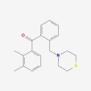 molecular formula C20H23NOS B1613375 2,3-Dimethyl-2'-thiomorpholinomethyl benzophenone CAS No. 898781-82-3