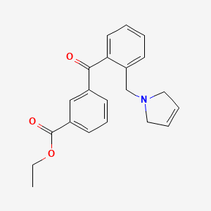 molecular formula C21H21NO3 B1613379 Ethyl 3-(2-((2,5-dihydro-1H-pyrrol-1-yl)methyl)benzoyl)benzoate CAS No. 898762-99-7