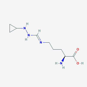 molecular formula C9H18N4O2 B161338 omega-N-Cyclopropylarginine CAS No. 139299-32-4