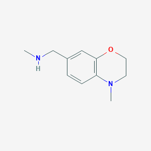 B1613384 N-Methyl-1-(4-methyl-3,4-dihydro-2H-benzo[b][1,4]oxazin-7-yl)methanamine CAS No. 937795-86-3