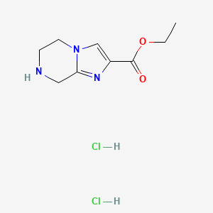 molecular formula C9H15Cl2N3O2 B1613387 Ethyl 5,6,7,8-tetrahydroimidazo[1,2-a]pyrazine-2-carboxylate;dihydrochloride CAS No. 623564-18-1