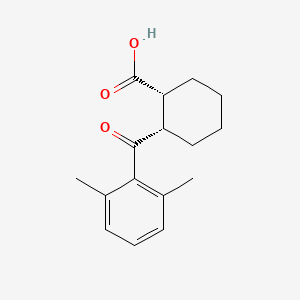 molecular formula C16H20O3 B1613425 cis-2-(2,6-Dimethylbenzoyl)cyclohexane-1-carboxylic acid CAS No. 733742-68-2