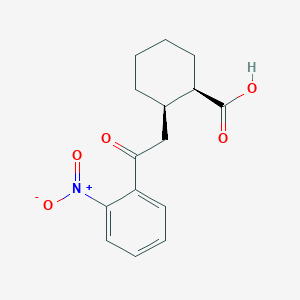 molecular formula C15H17NO5 B1613427 cis-2-[2-Oxo-2-(2-nitrophenyl)ethyl]cyclohexane-1-carboxylic acid CAS No. 735274-65-4