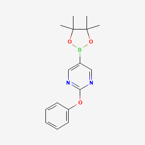 molecular formula C16H19BN2O3 B1613437 2-Phenoxy-5-(4,4,5,5-tetramethyl-1,3,2-dioxaborolan-2-YL)pyrimidine CAS No. 330792-85-3