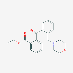 molecular formula C21H23NO4 B1613457 2-Carboethoxy-2'-morpholinomethyl benzophenone CAS No. 898750-14-6