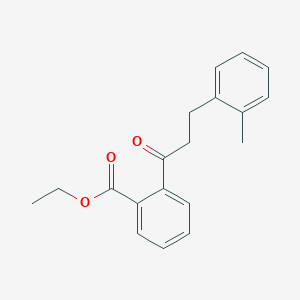 molecular formula C19H20O3 B1613459 2'-Carboethoxy-3-(2-methylphenyl)propiophenone CAS No. 898789-28-1