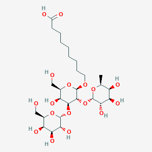 molecular formula C27H48O17 B1613533 9-{[6-Deoxy-alpha-L-galactopyranosyl-(1->2)-[alpha-D-galactopyranosyl-(1->3)]-beta-D-galactopyranosyl]oxy}nonanoic acid CAS No. 65606-80-6